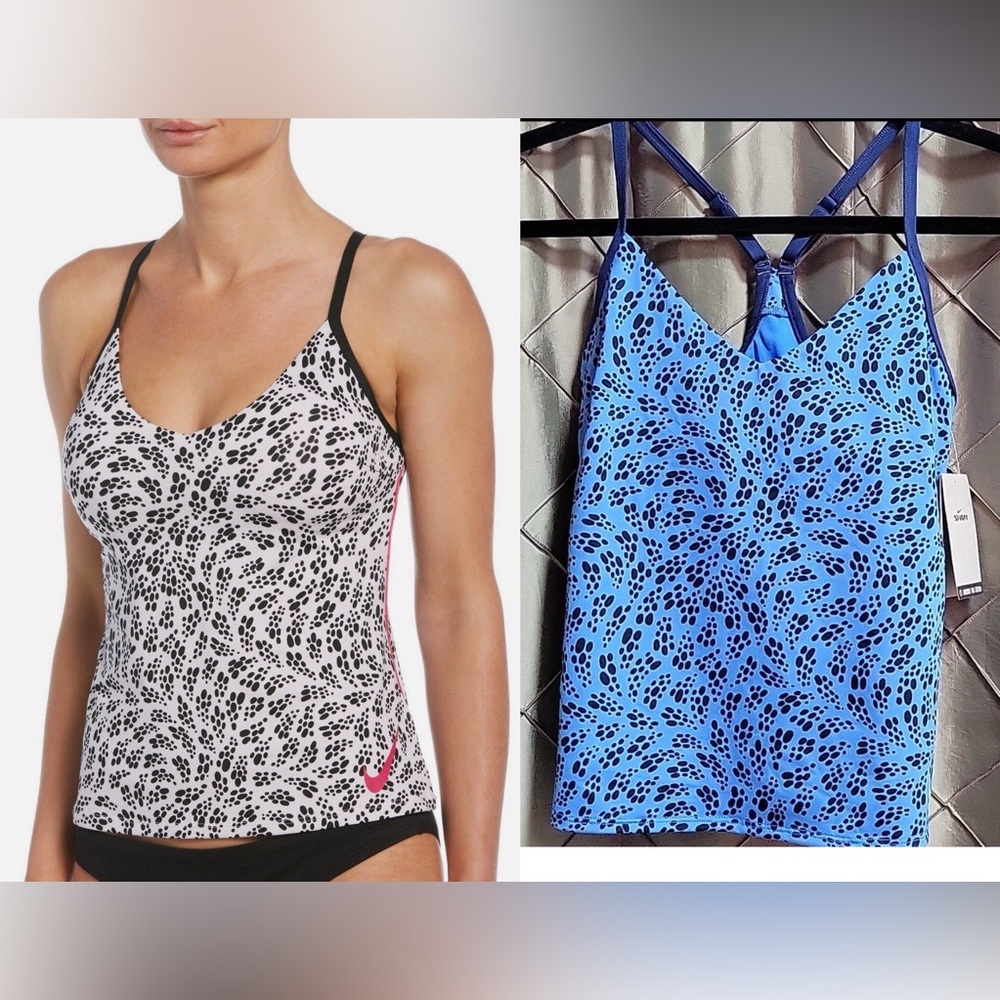 NWT- Nike Racerback Tankini Top w/Built-in Bra - Made of Recycled Fibers